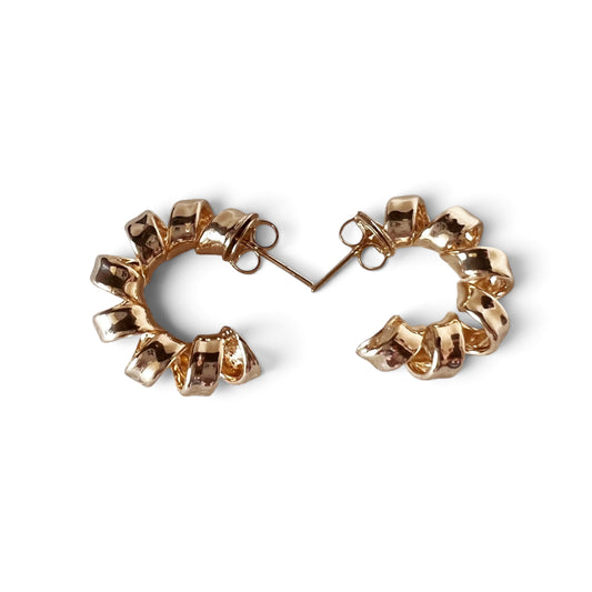 Twisted Ribbon Open Hoop Earrings