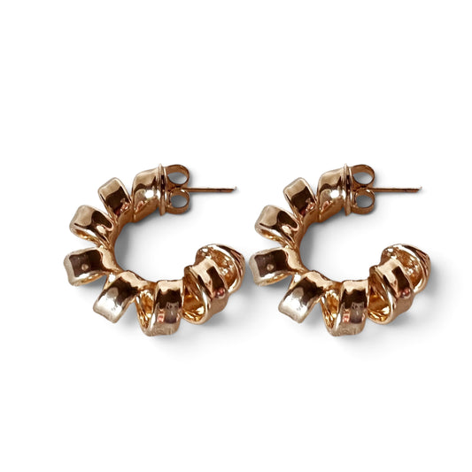 Twisted Ribbon Open Hoop Earrings Sideview