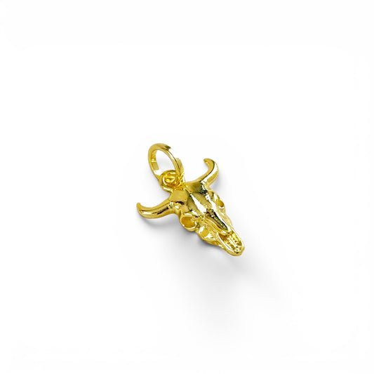 Western Skull 18mm 18K Gold Filled Charm