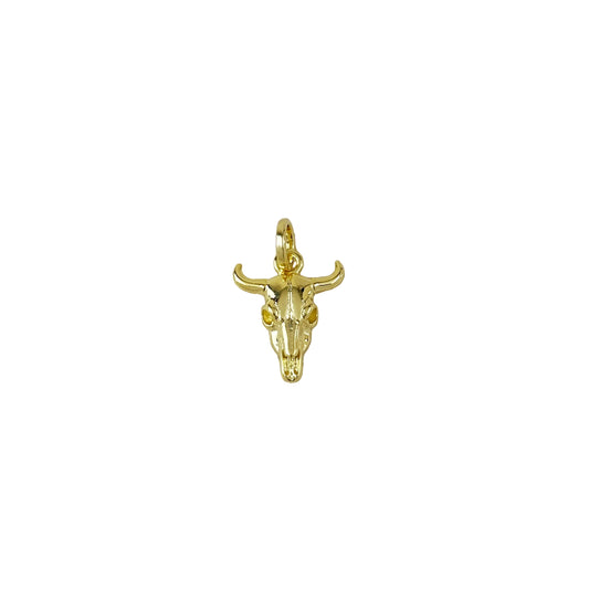 Western Skull 18mm 18K Gold Filled Charm