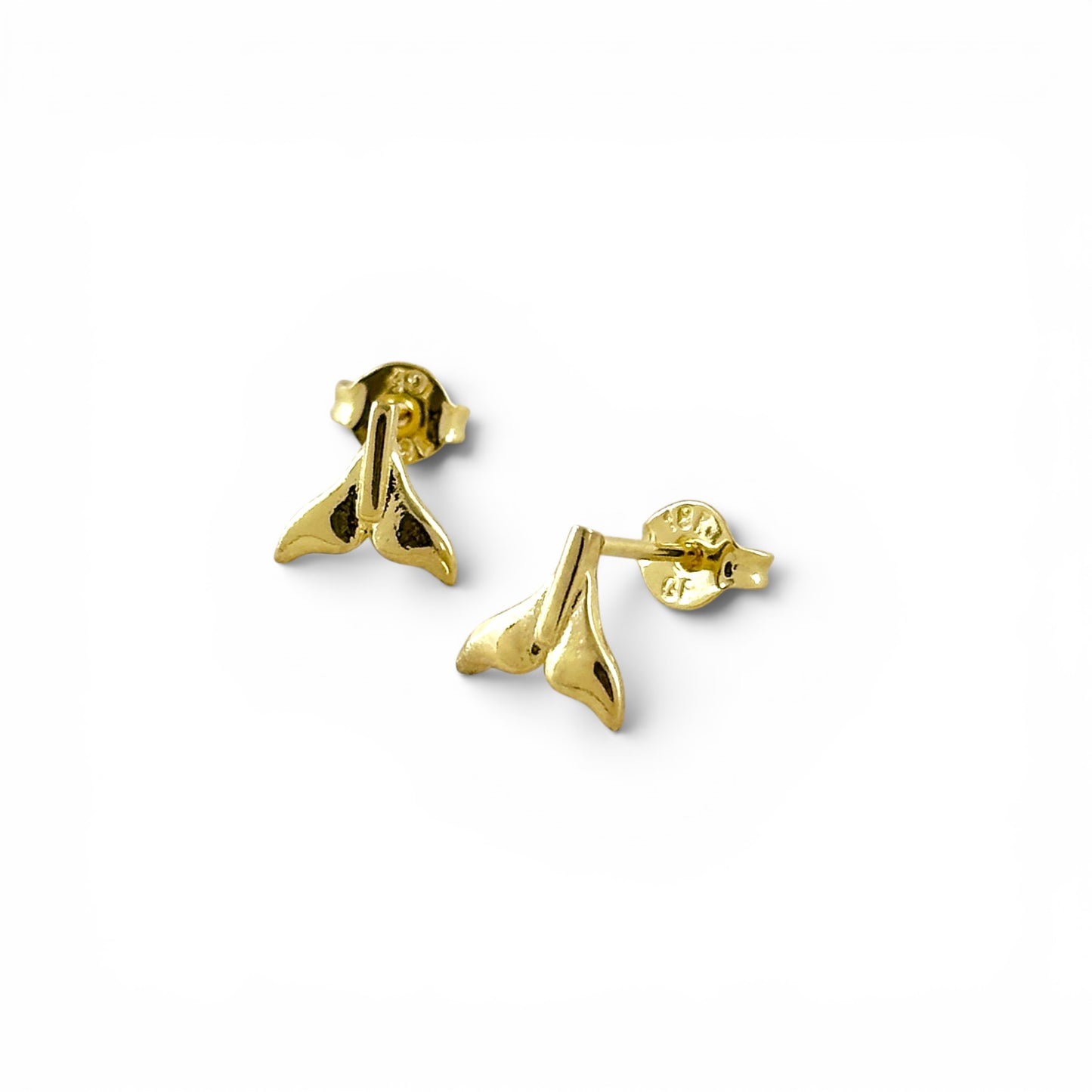 Whale Tail 7mm 18K Gold Filled Stud Earrings