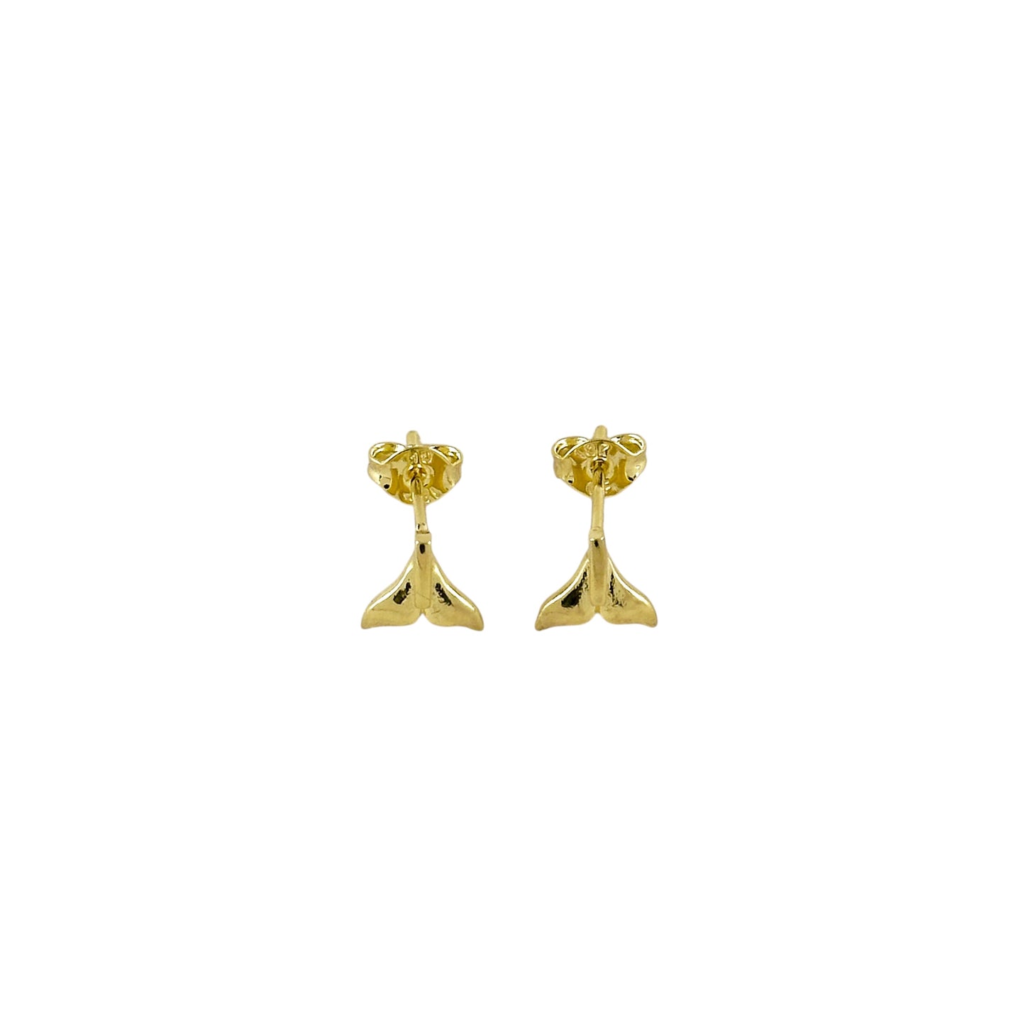 Whale Tail 7mm 18K Gold Filled Stud Earrings