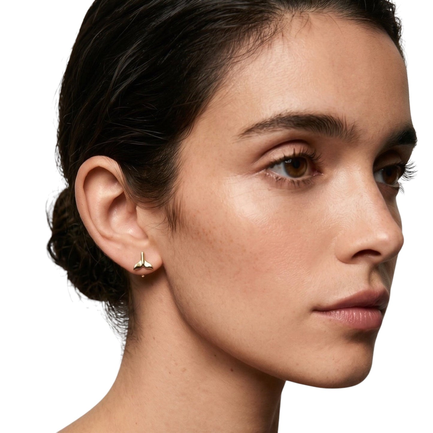 Whale Tail 7mm 18K Gold Filled Stud Earrings