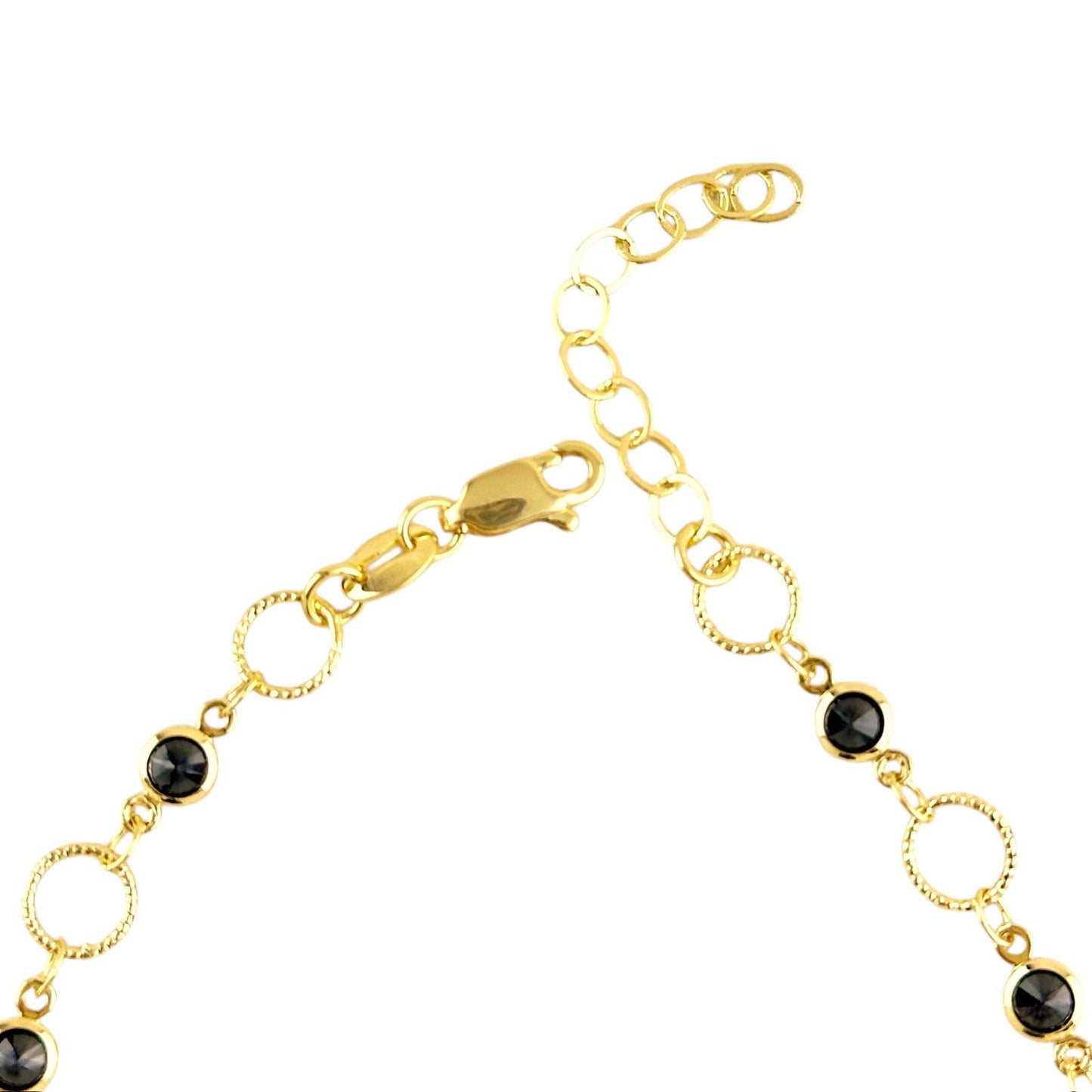 Black CZ Circles 18k Gold Filled Anklet