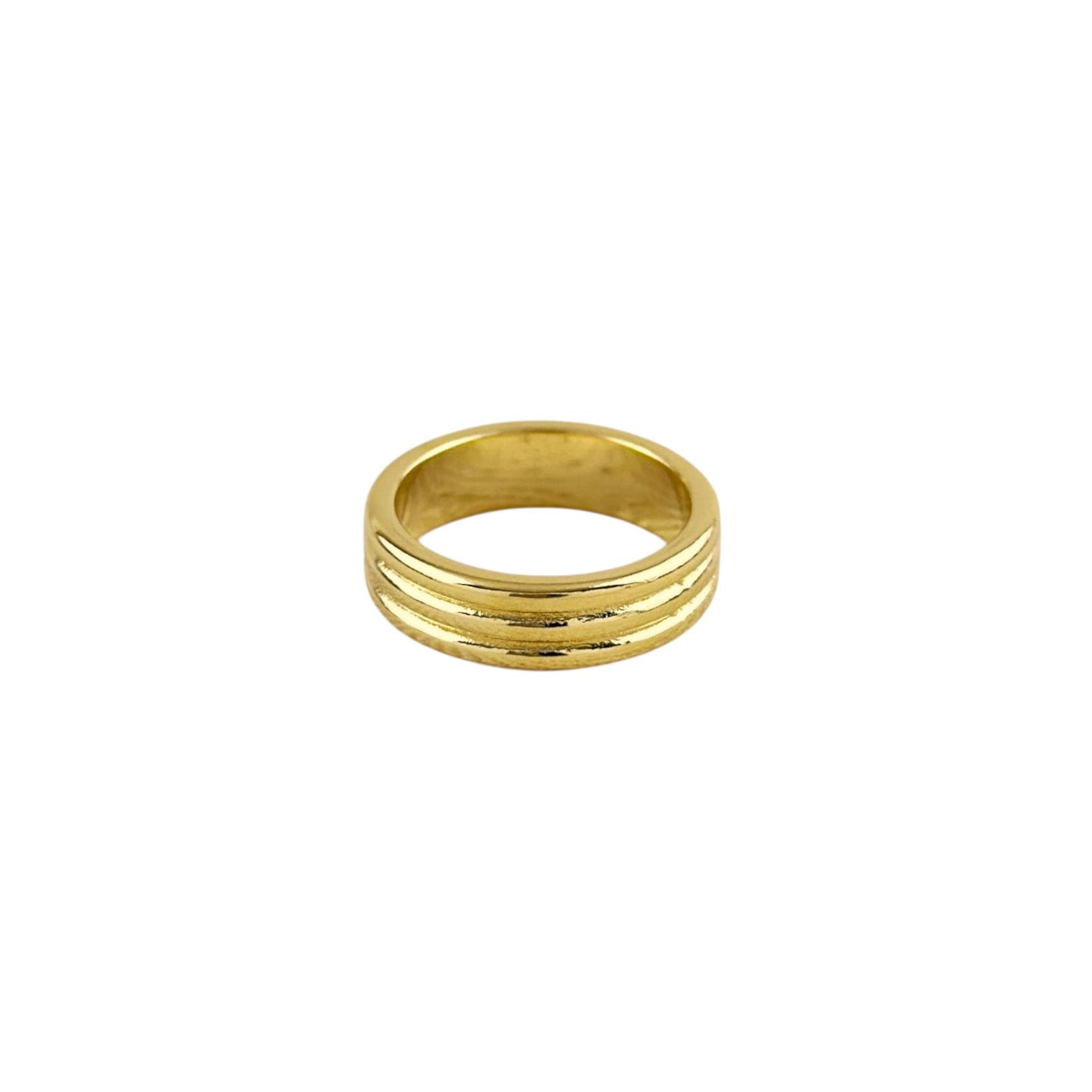 Triple Rail 18k Gold Filled Band Ring