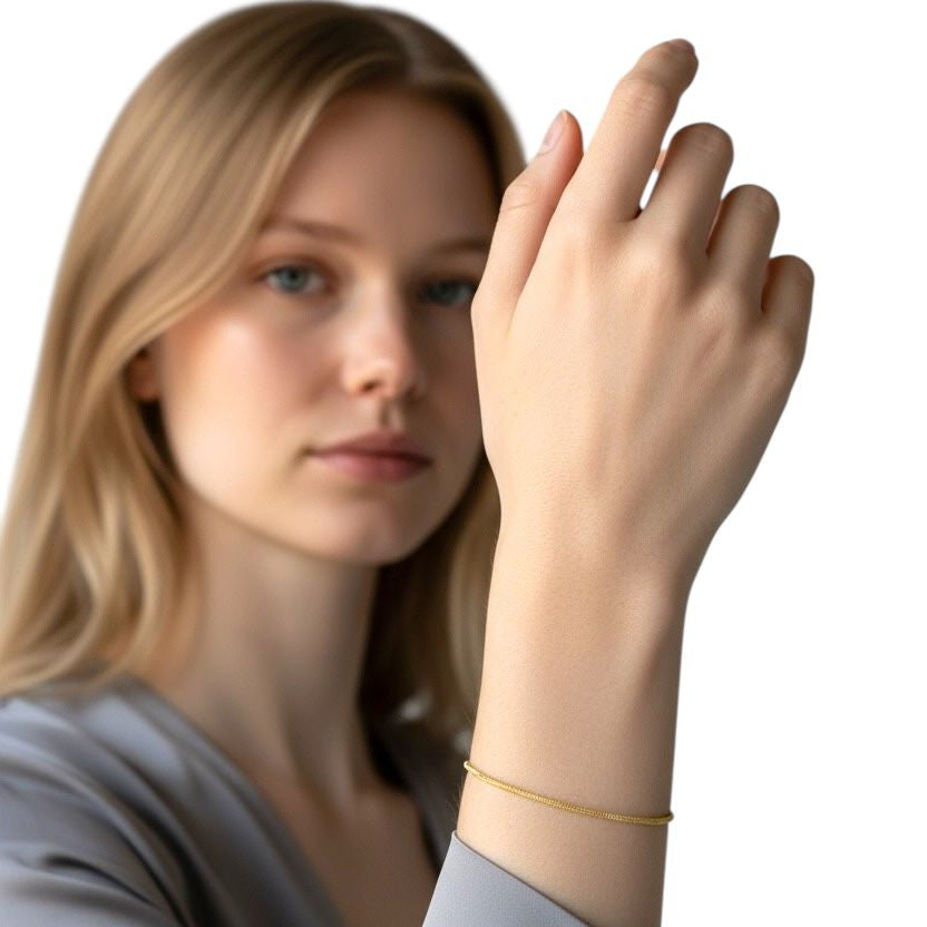 2mm Snake Chain 18k Gold Filled Bracelet