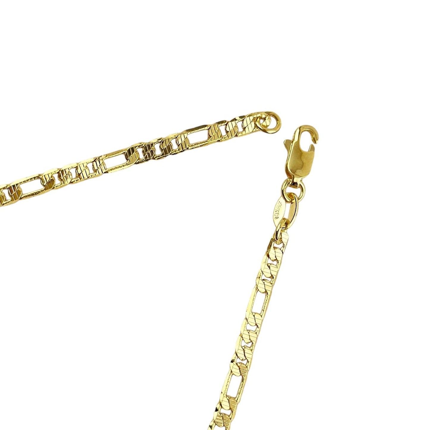 Textured Figaro Design 18K Gold Filled Chain Necklace