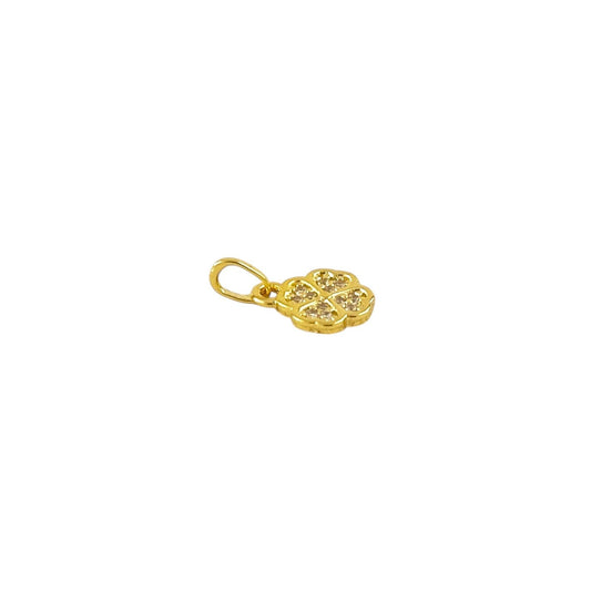 Lucky Clover CZ 12mm 18k Gold Filled Charm