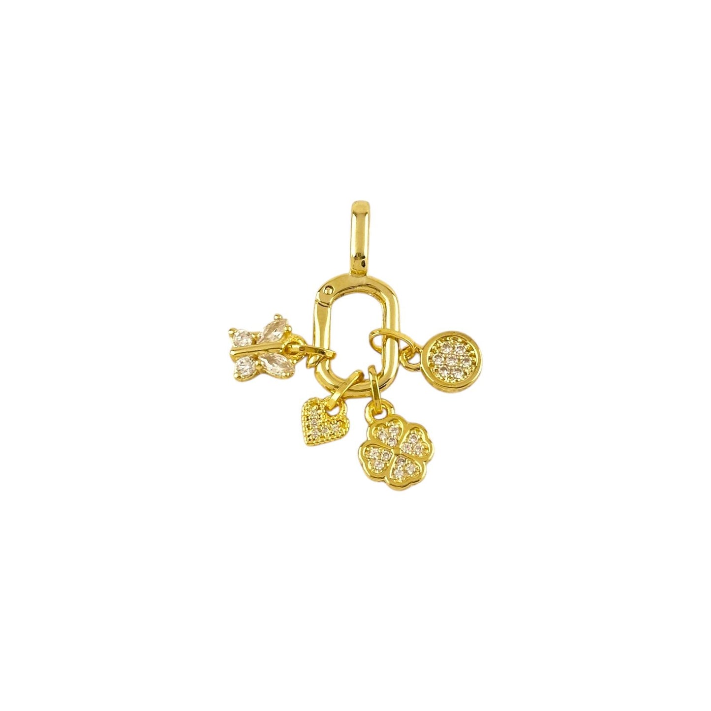 Carabiner Charm Holder 18k Gold Filled Pendant