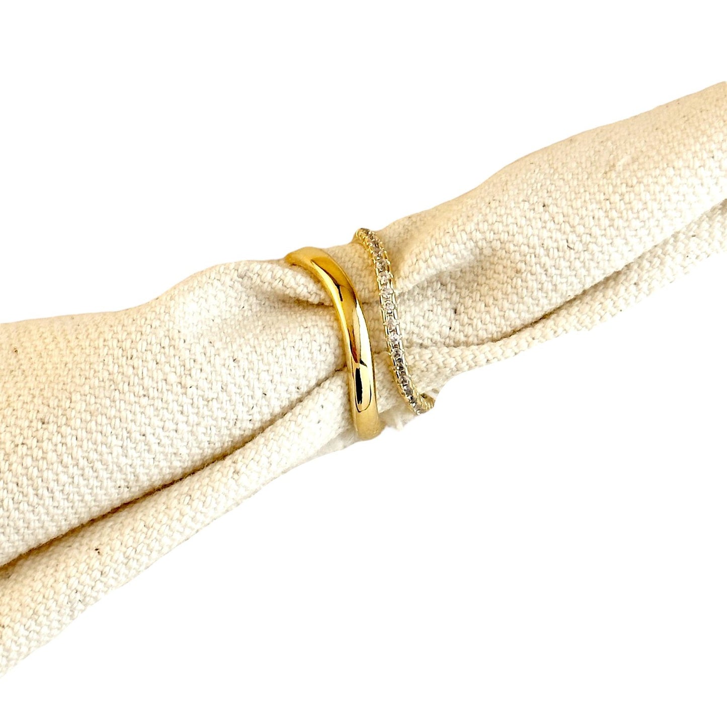 Stackable CZ Wave 18K Gold Filled Ring