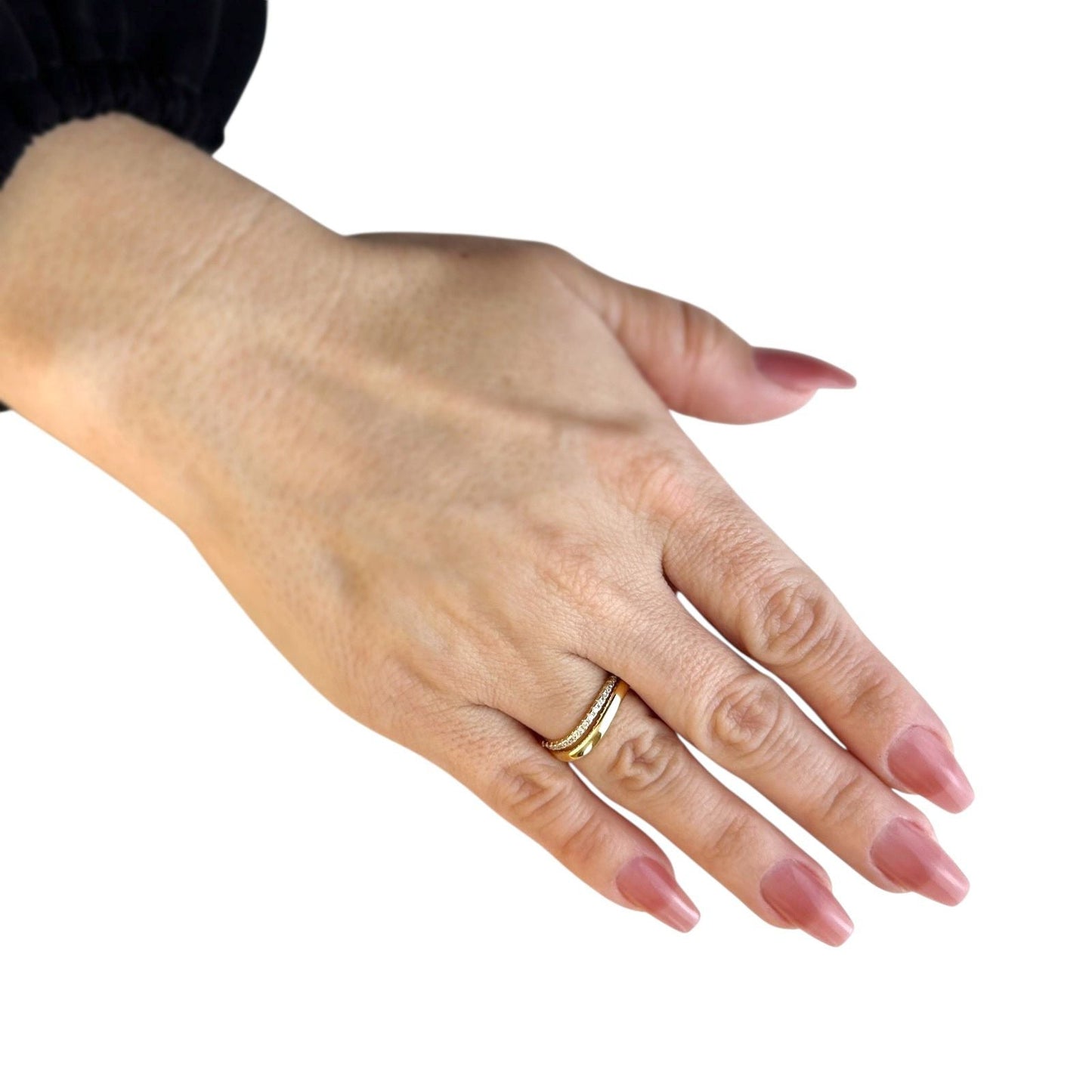 Stackable CZ Wave 18K Gold Filled Ring