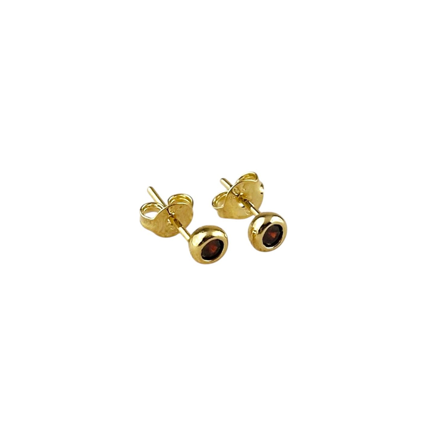 Round Birthstone Stud 18K Gold Filled Earrings