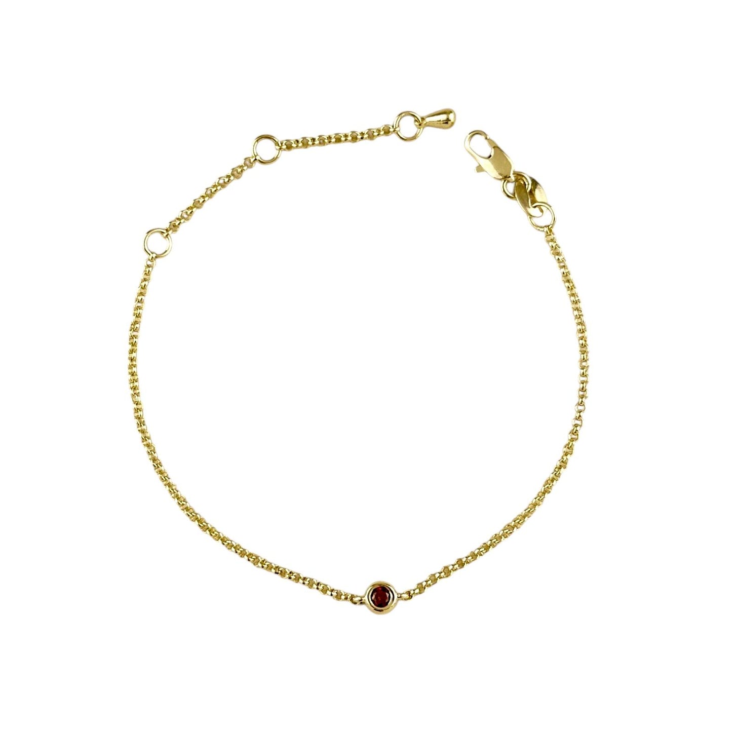CZ Birthstone 18k Gold Filled Chain Bracelet