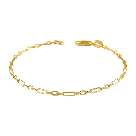 Delicate 3x1 Paperclip Link Chain 18k Gold Filled Bracelet