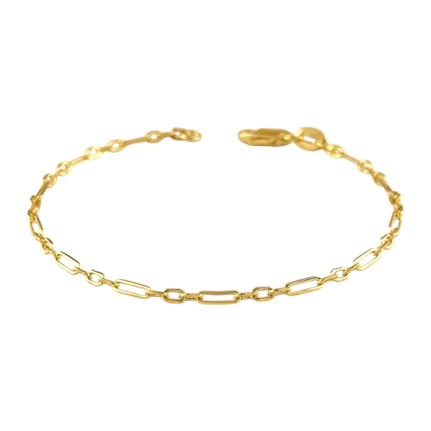 Delicate 3x1 Paperclip Link Chain 18k Gold Filled Bracelet
