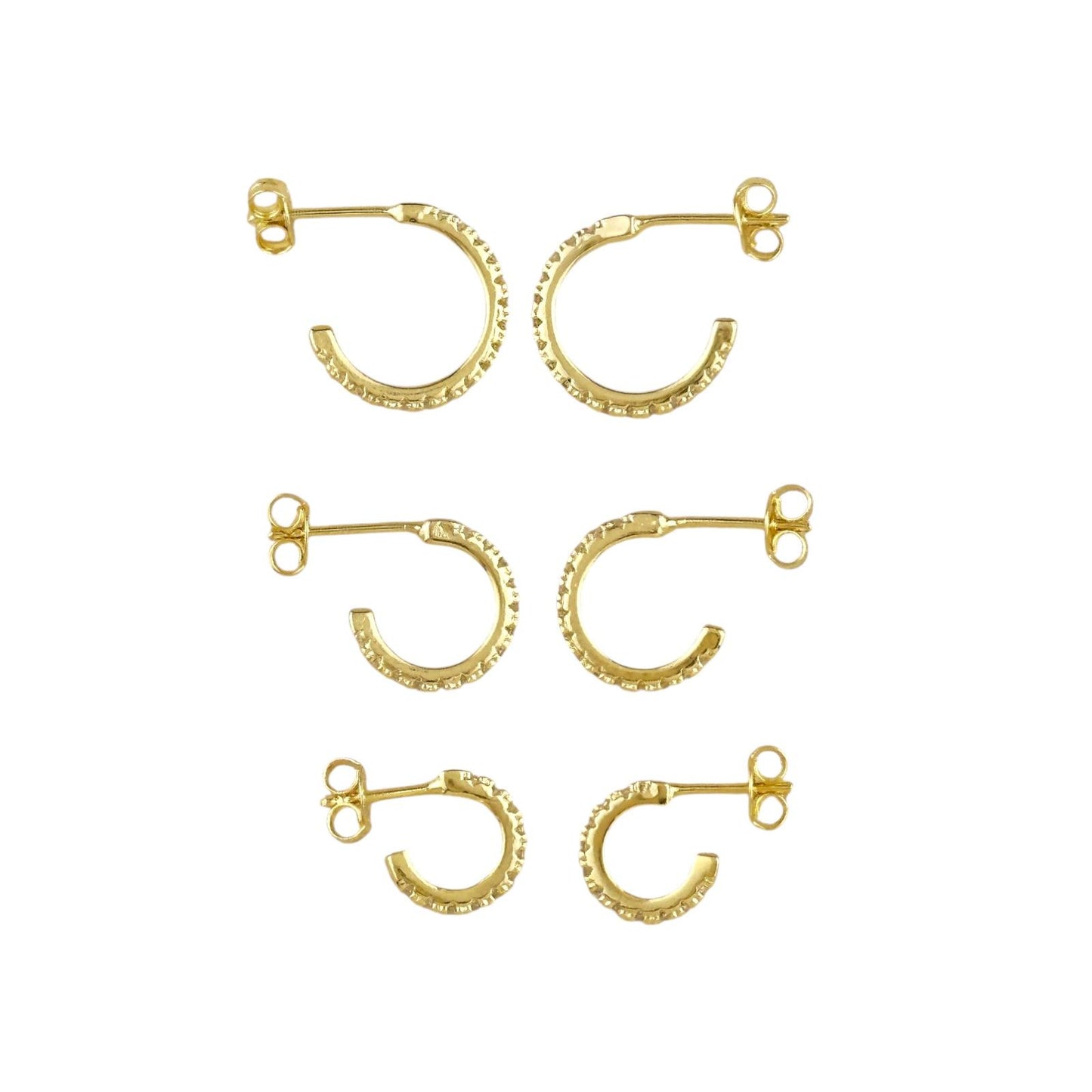 CZ Half Hoop 18k Gold Filled Earrings