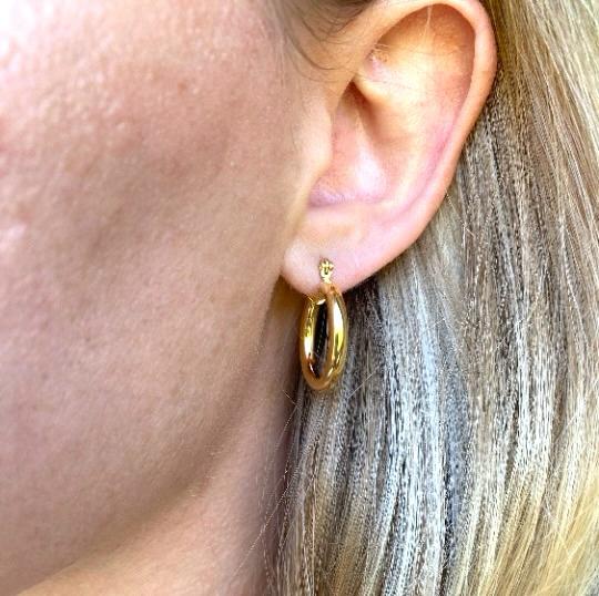 Classic Tube Hoop 18k Gold Filled Earrings