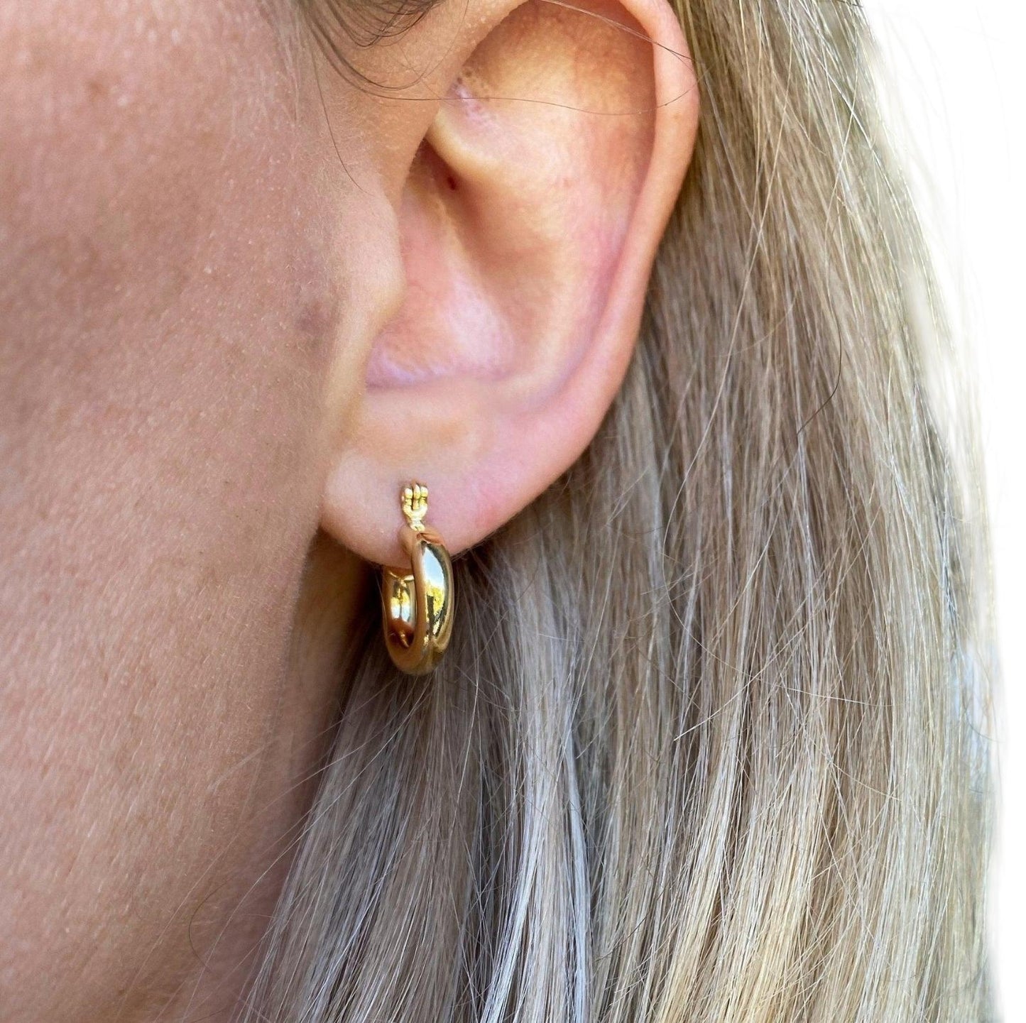 Classic Tube Hoop 18k Gold Filled Earrings