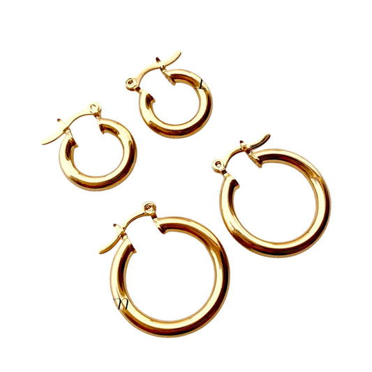Classic Tube Hoop 18k Gold Filled Earrings