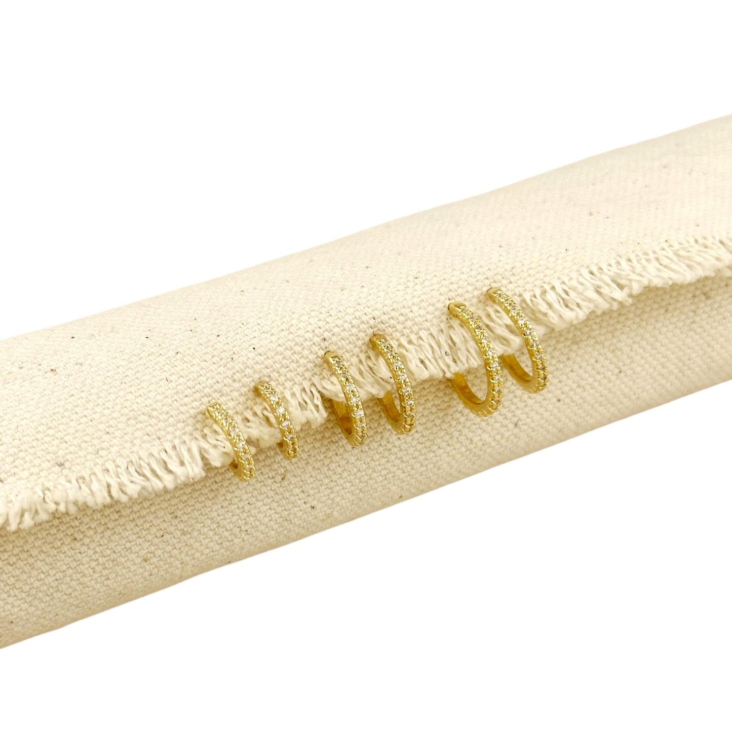 CZ Half Hoop 18k Gold Filled Earrings