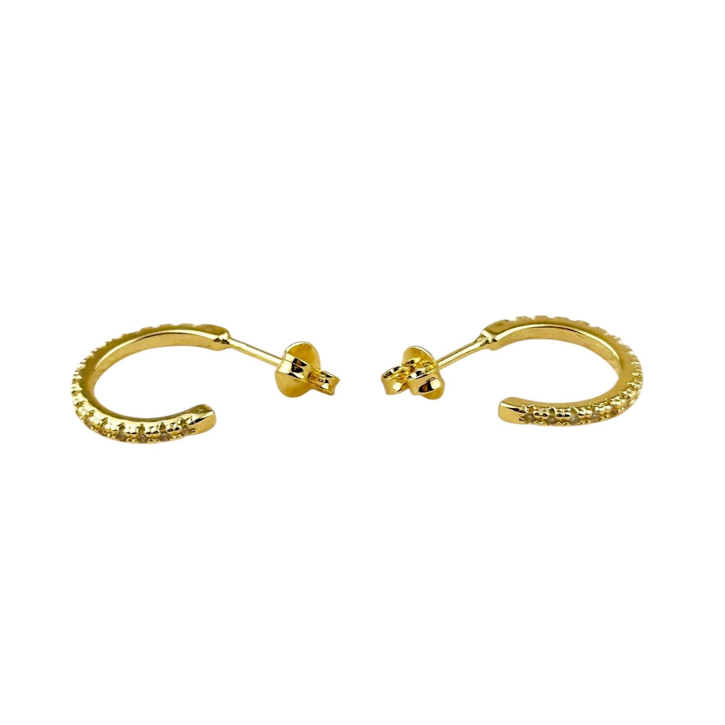 CZ Half Hoop 18k Gold Filled Earrings
