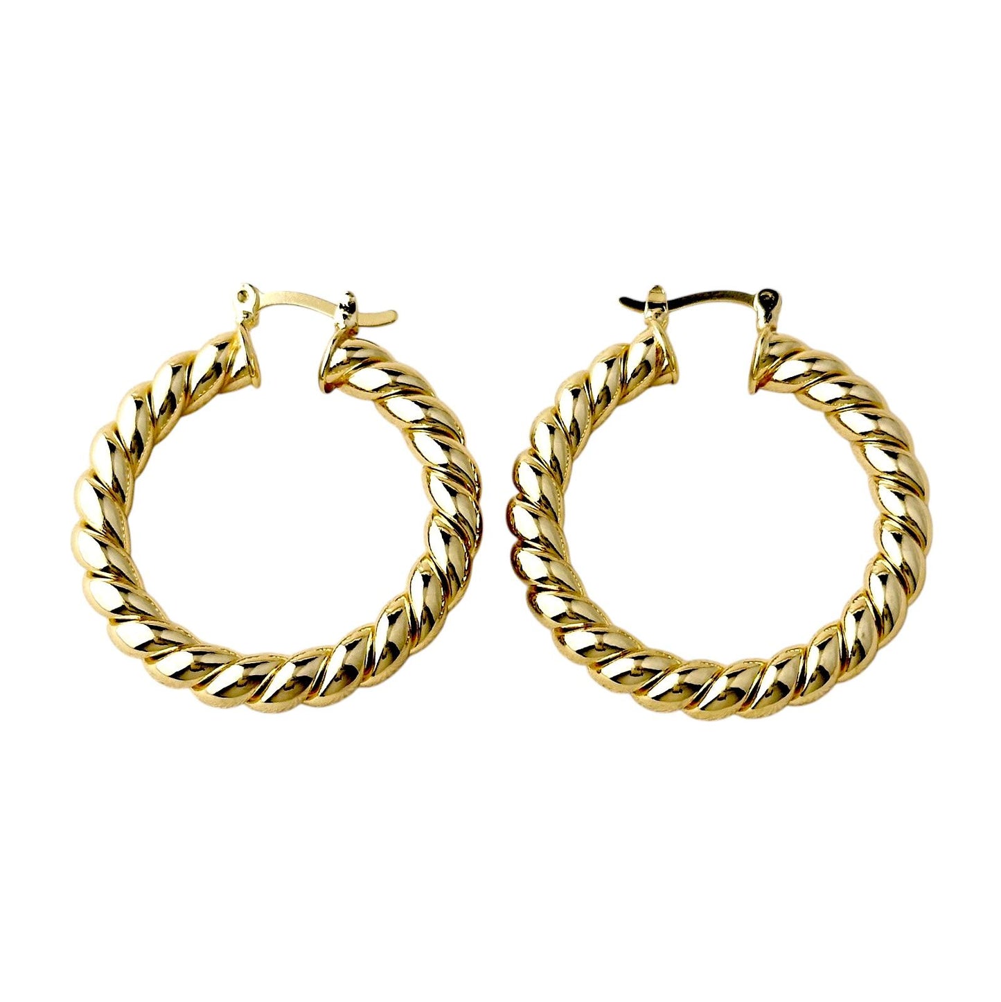 Chunky Twisted Hoop 18k Gold Filled Earrings