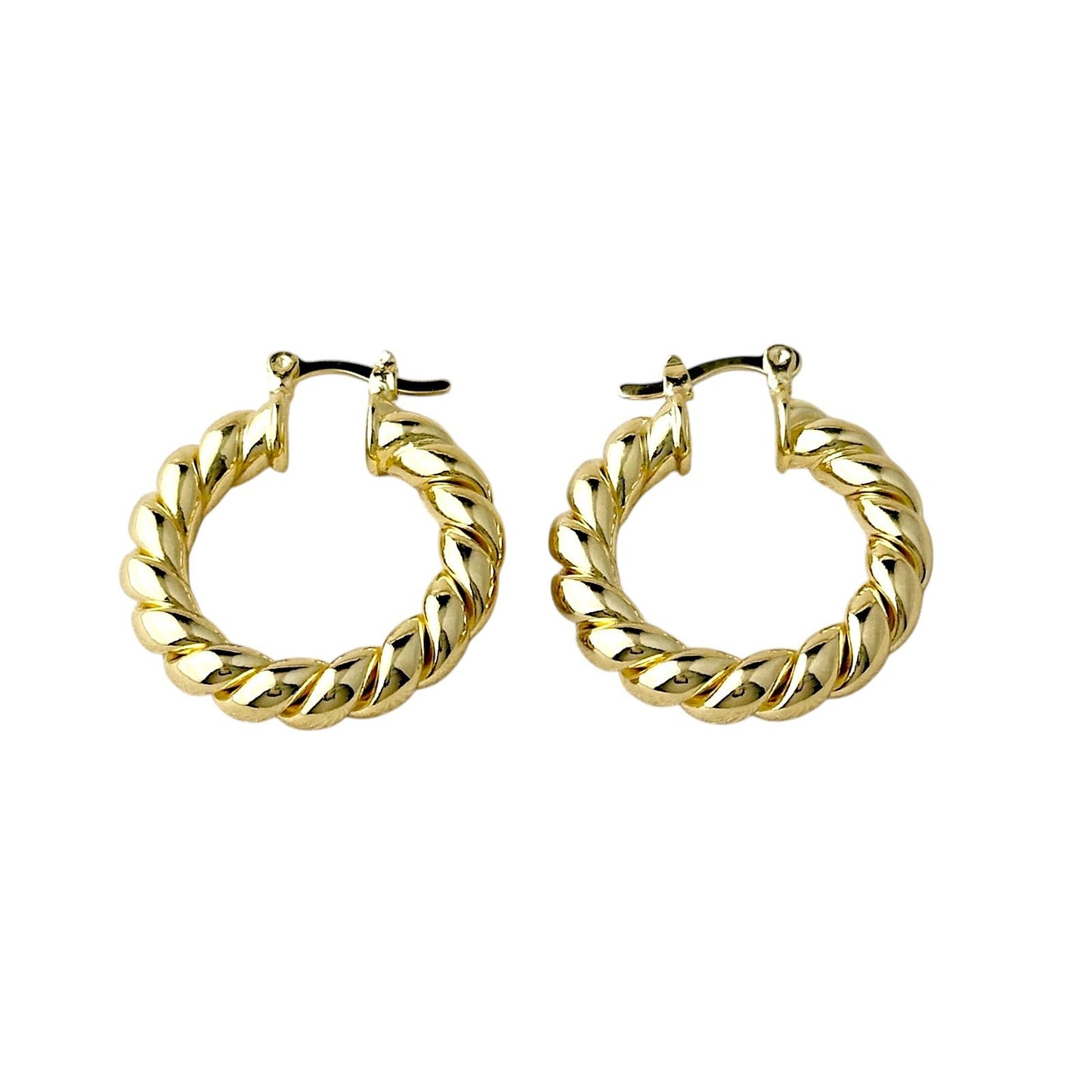 Chunky Twisted Hoop 18k Gold Filled Earrings