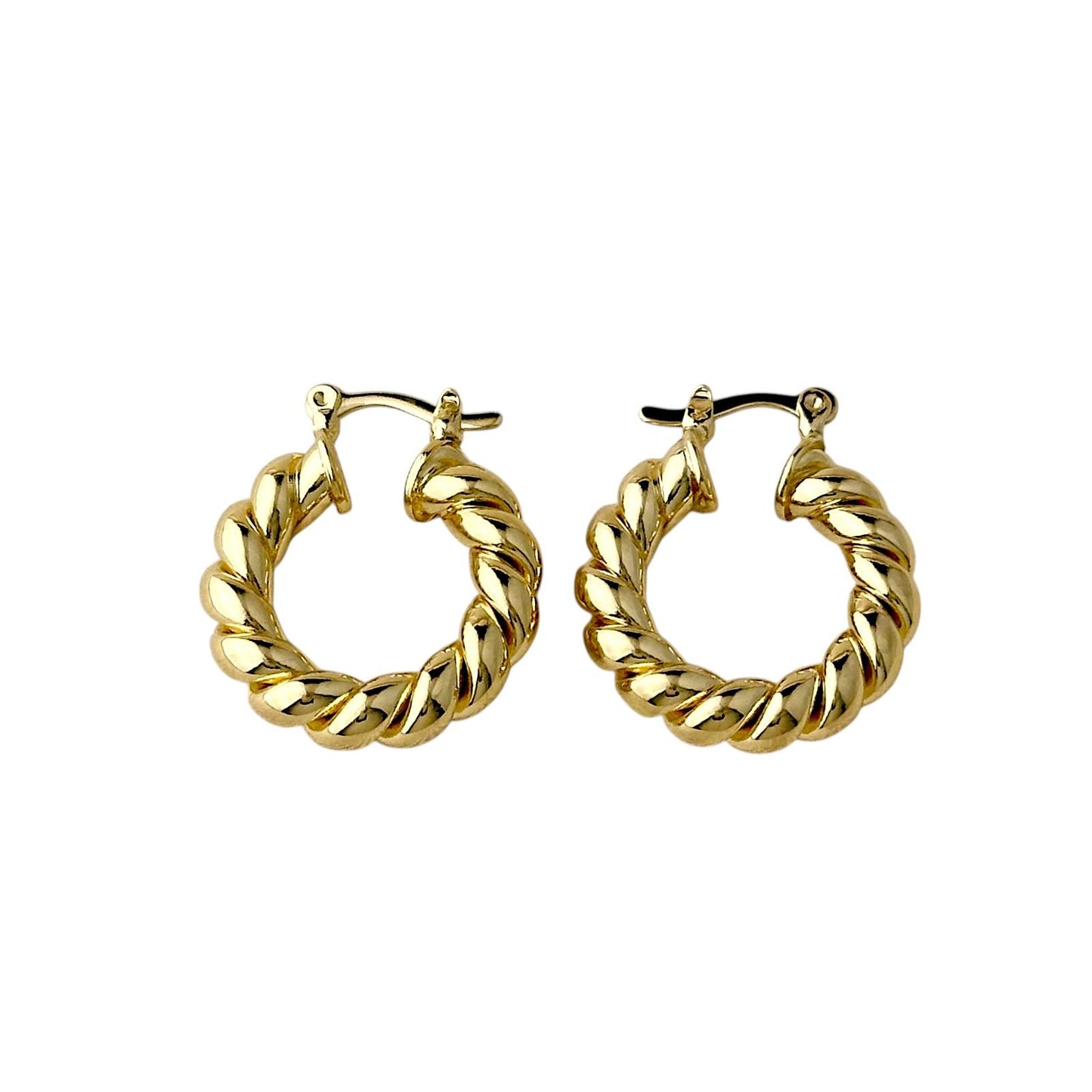 Chunky Twisted Hoop 18k Gold Filled Earrings