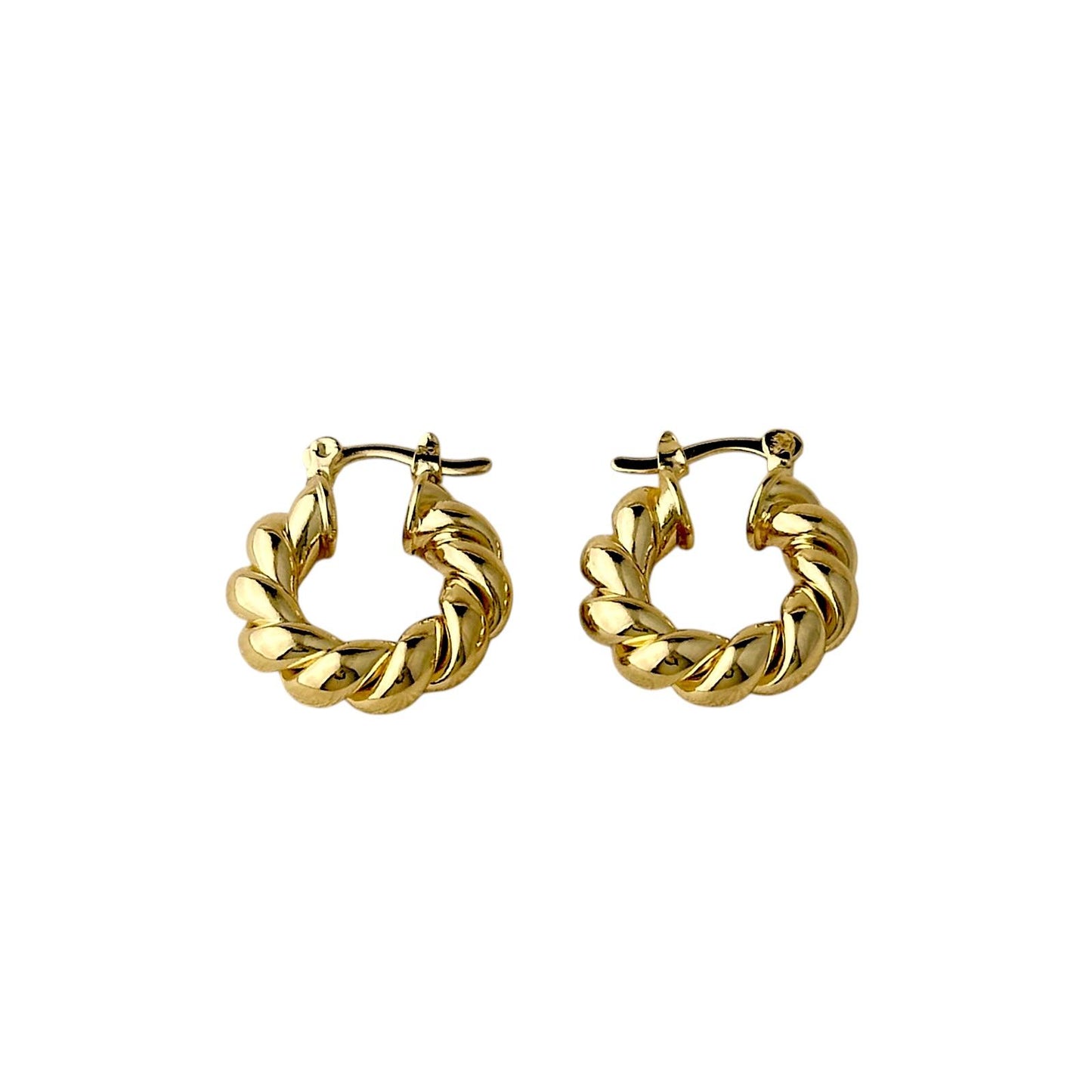 Chunky Twisted Hoop 18k Gold Filled Earrings