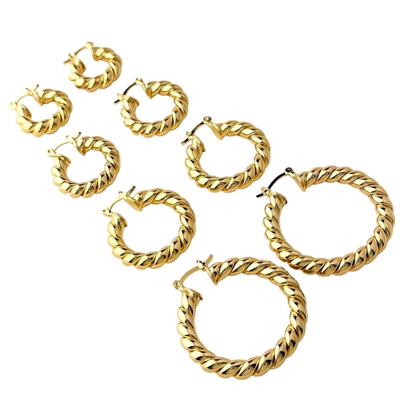 Chunky Twisted Hoop 18k Gold Filled Earrings