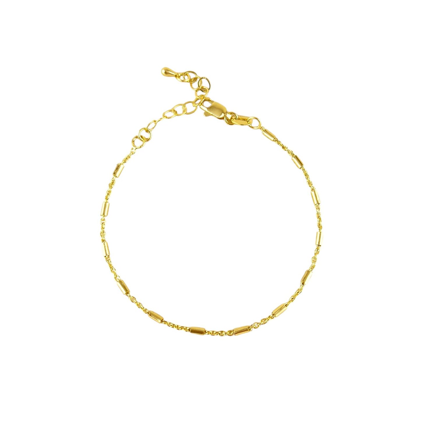 Tube Link 18k Gold Filled Chain Bracelet