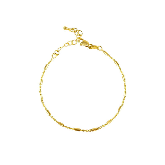 Tube Link Chain 18k Gold Filled Bracelet