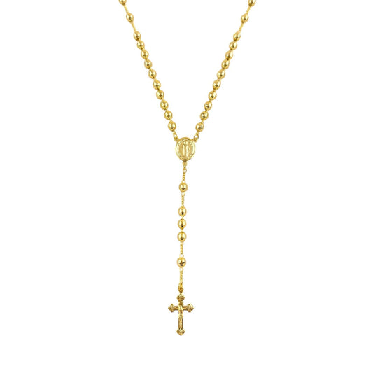 4.5mm Beads Rosary 18k Gold Filled Necklace