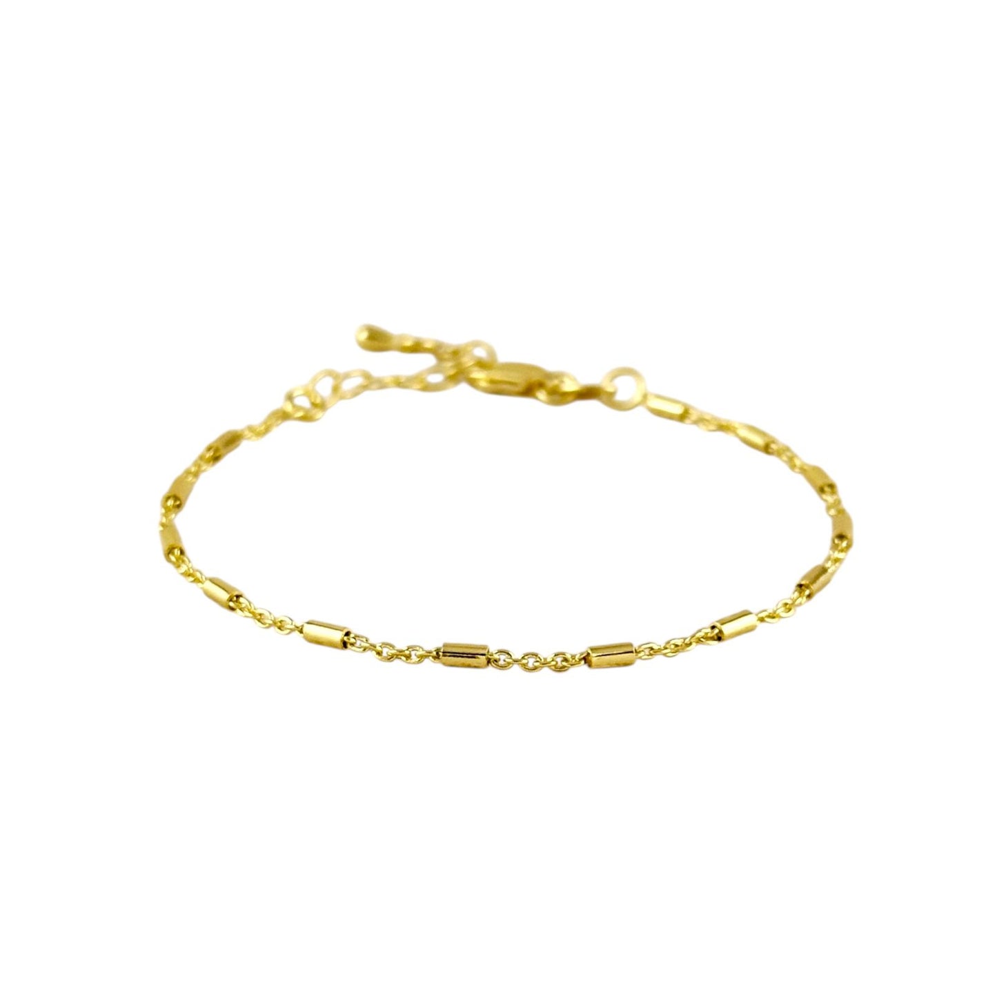 Tube Link 18k Gold Filled Chain Bracelet