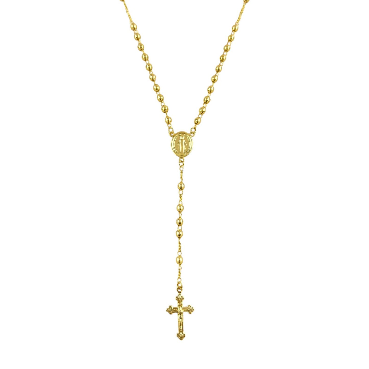 3.3mm Beads Rosary 18k Gold Filled Necklace