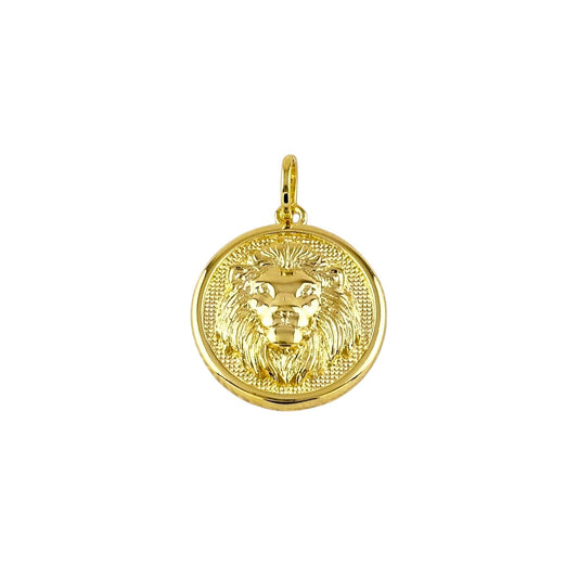 Lion Medallion 18k Gold Filled Pendant