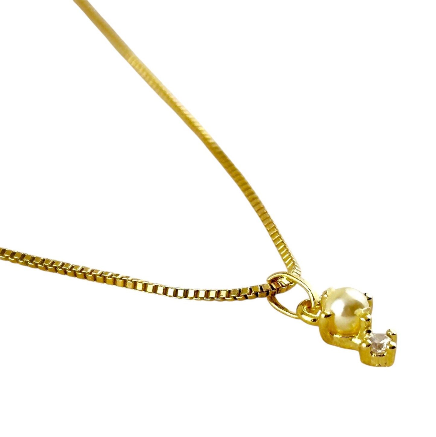Pearl and Crystal 18K Gold Filled Pendant Necklace