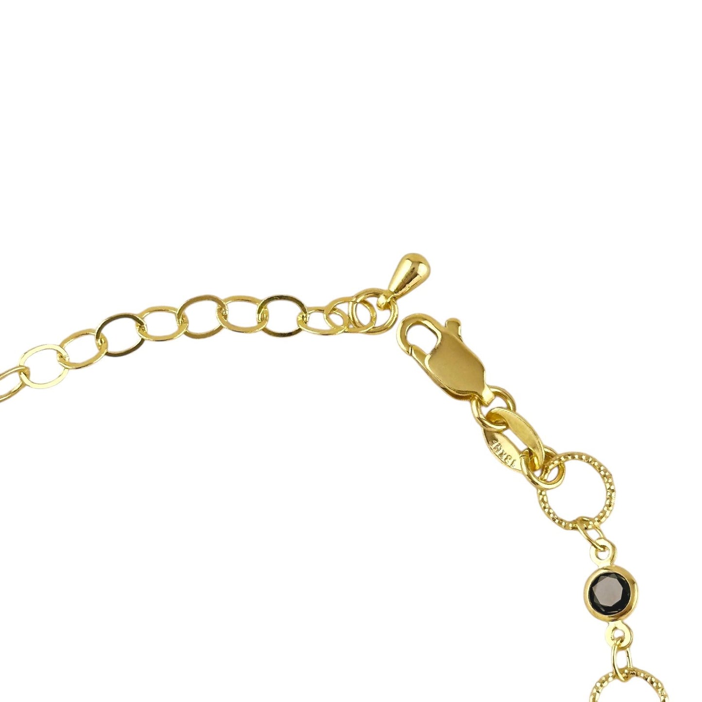 Black CZ Circles 18K Gold Filled Bracelet