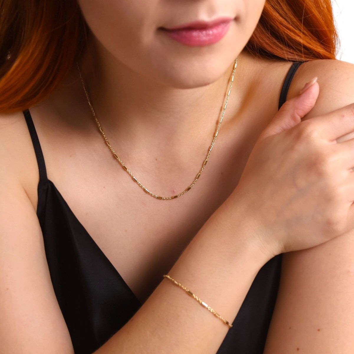 Tube Link 18K Gold Filled Chain Necklace