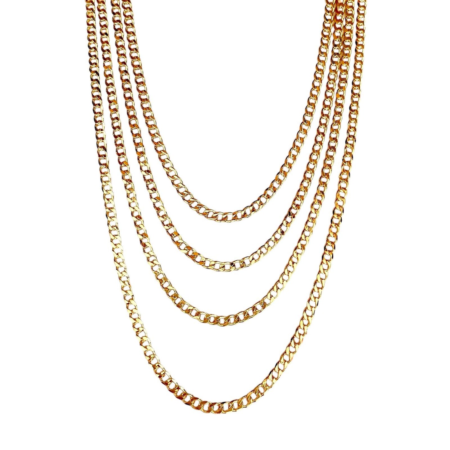 5mm Cuban Link Chain 18k Gold Filled Necklace