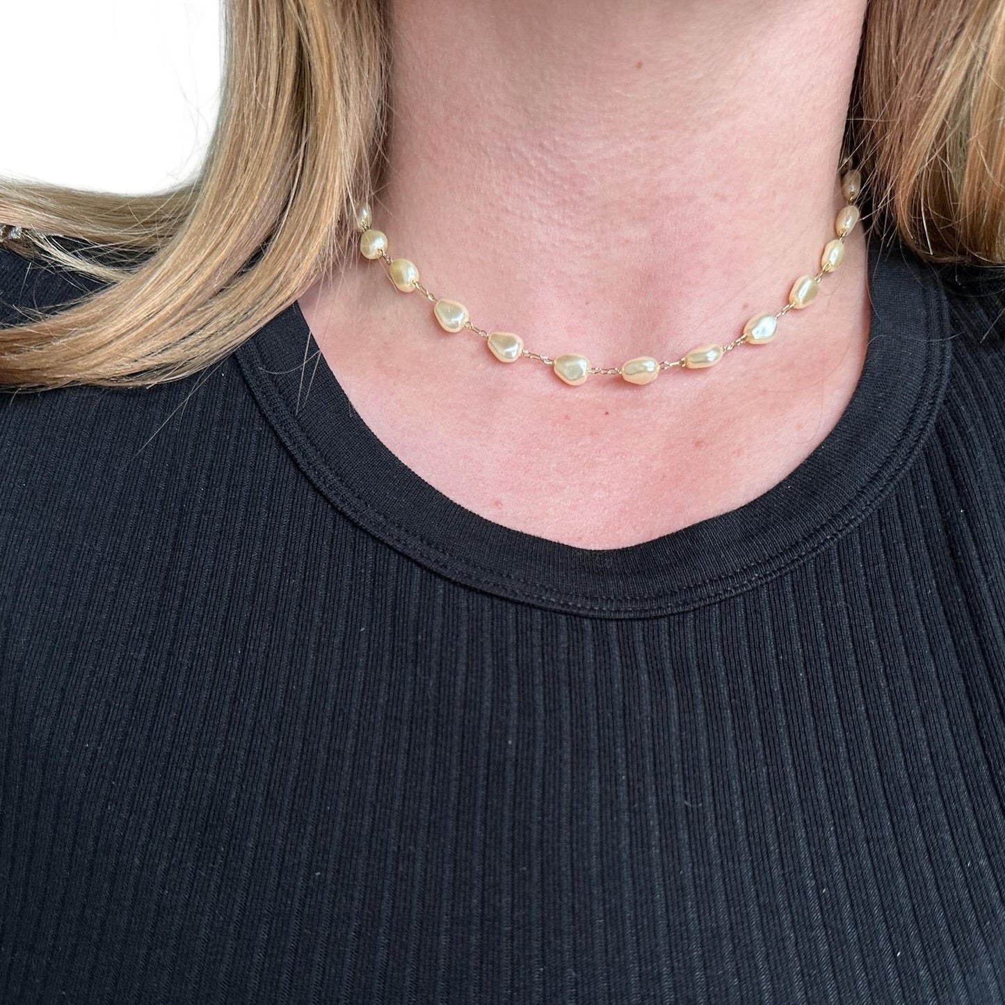 Baroque Pearl 18k Gold Filled Necklace