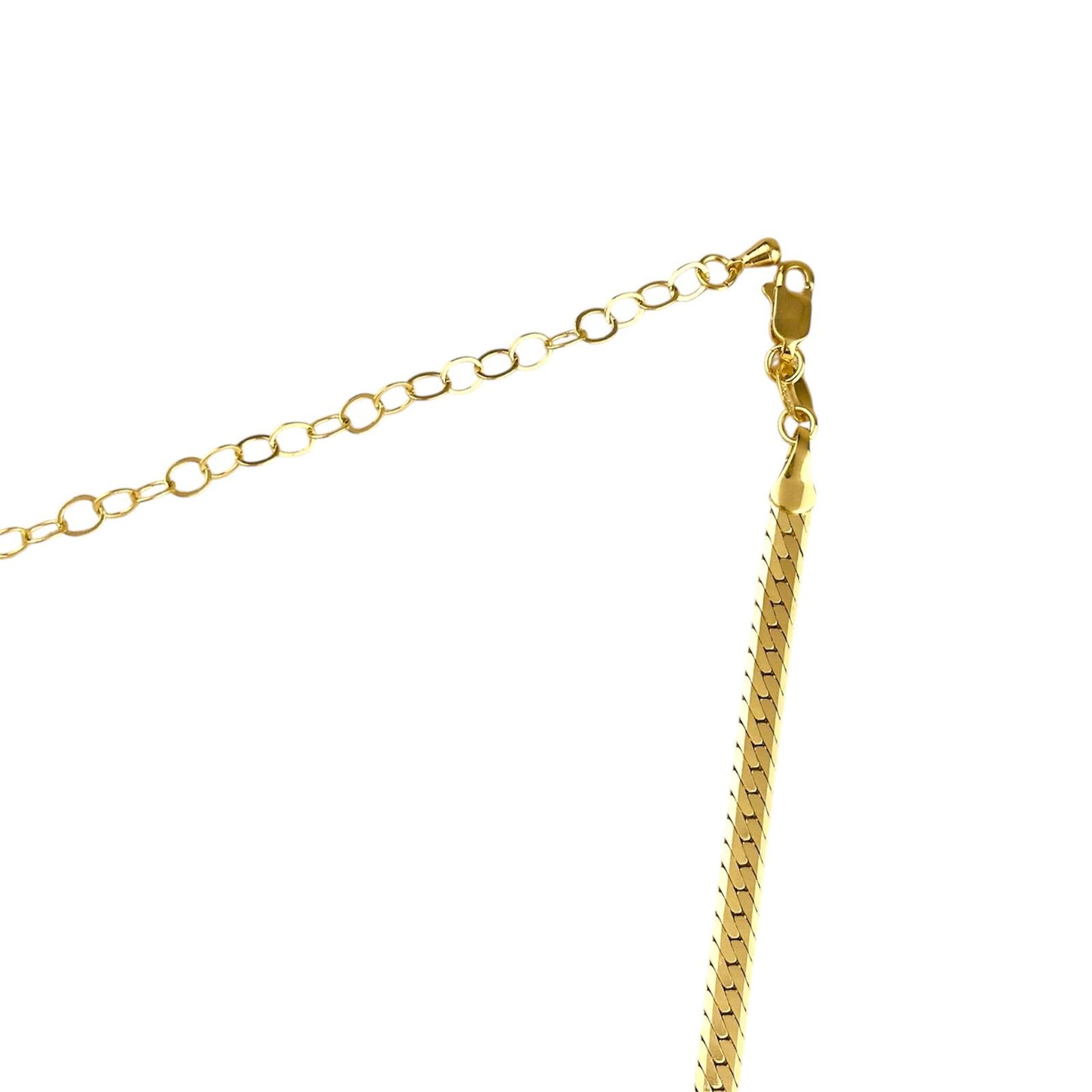 3mm Diamond Cut Herringbone Choker 18K Gold Filled Necklace