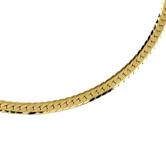 Diamond Cut Herringbone Choker 18K Gold Filled Necklace