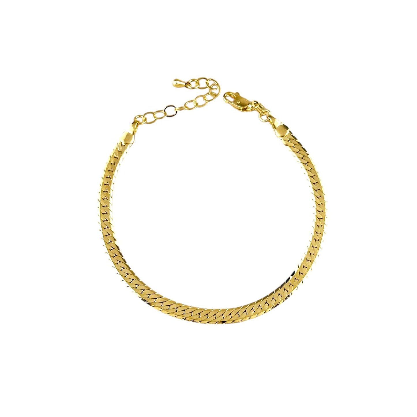 Diamond Cut Herringbone 18K Gold Filled Bracelet