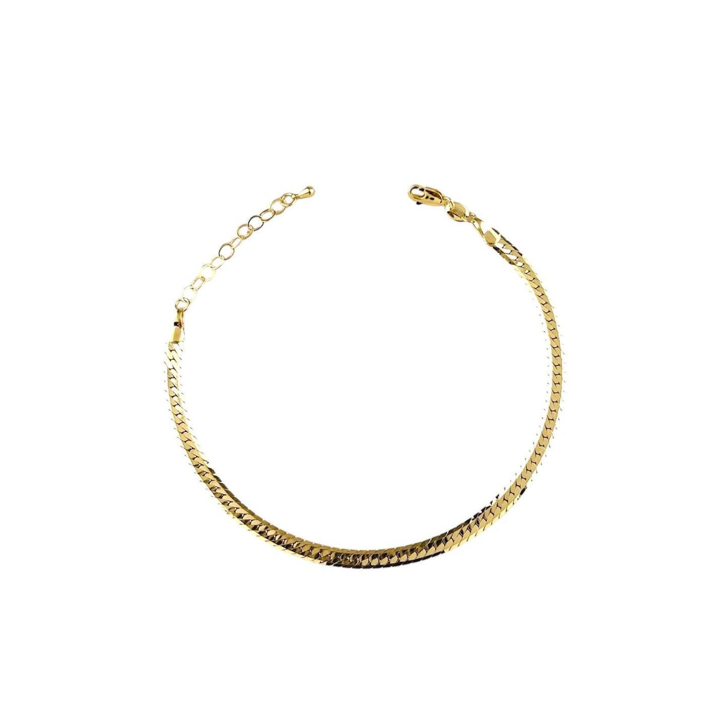 Diamond Cut Herringbone 18k Gold Filled Anklet