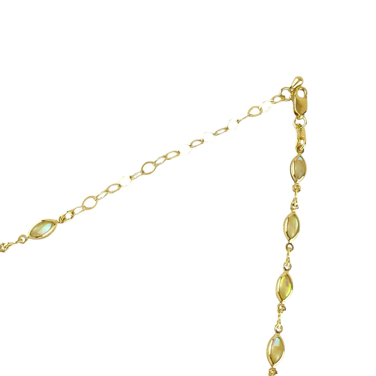 Opal Bead Choker 18k Gold Filled Necklace