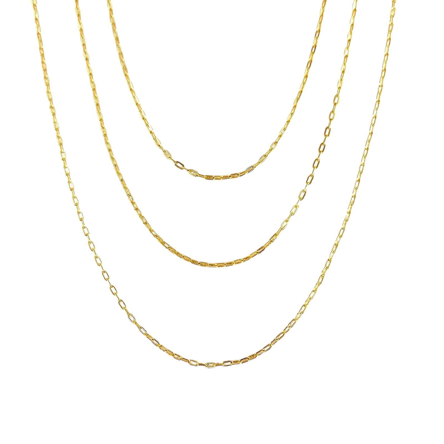 Diamond Cut Mirror Chain 18k Gold Filled Necklace