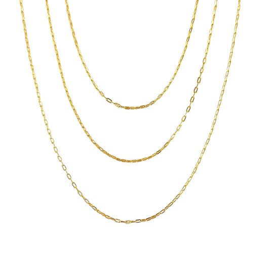 Diamond Cut Mirror Chain 18k Gold Filled Necklace