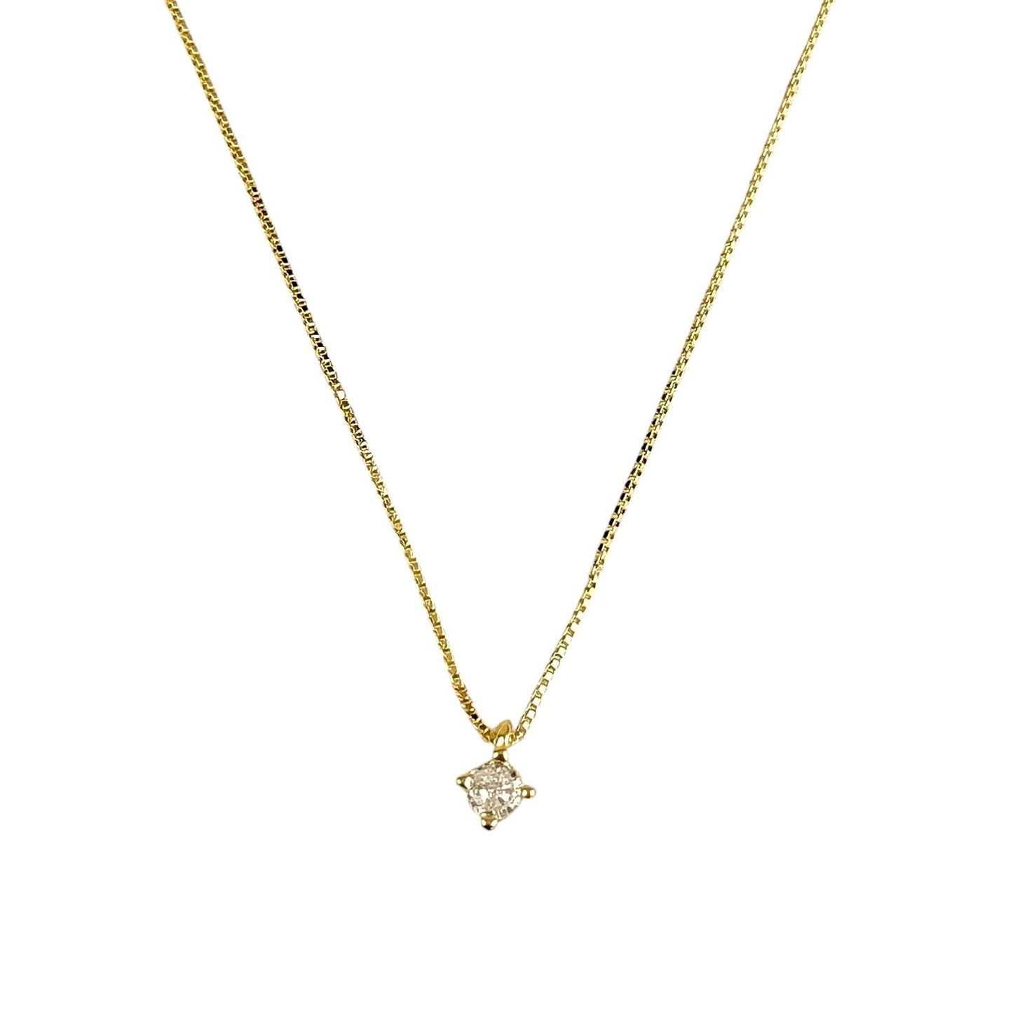 CZ Solitaire 18k Gold Filled Chain Necklace
