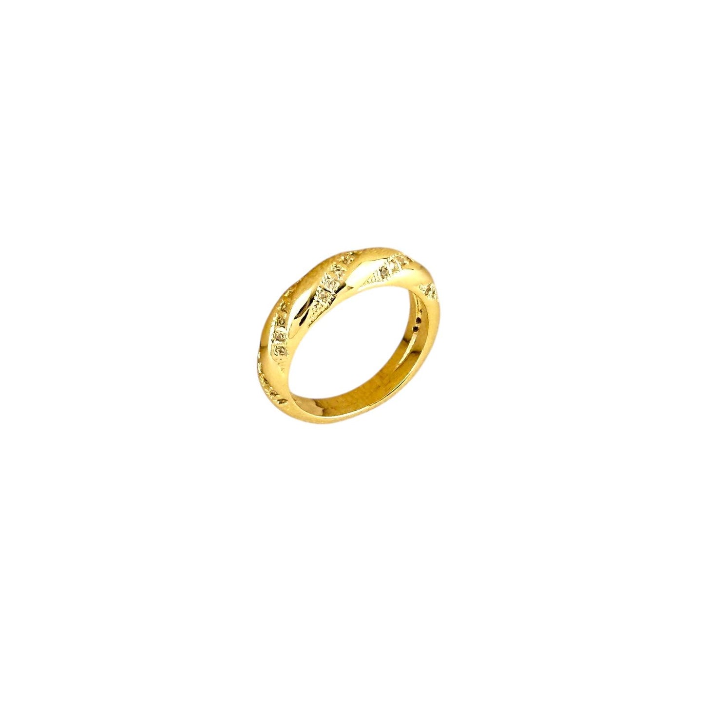 CZ Swirl Design 18k Gold Filled Band Ring